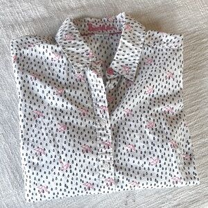 Boden White and Pink Button Down Shirt